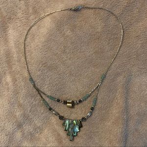 Silver and Abalone Beaded Necklace